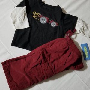 Gymboree 6-12 Month Rock n' Roll 101 NWT Pants, Turbo Charged Used Shirt Outfit.